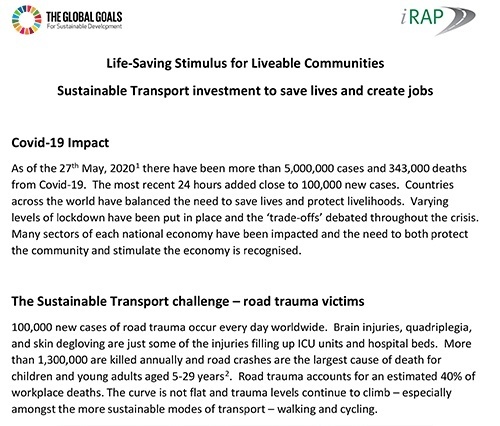COVID-19 Impact: Implementing a Life-Saving Stimulus for Liveable Communities
