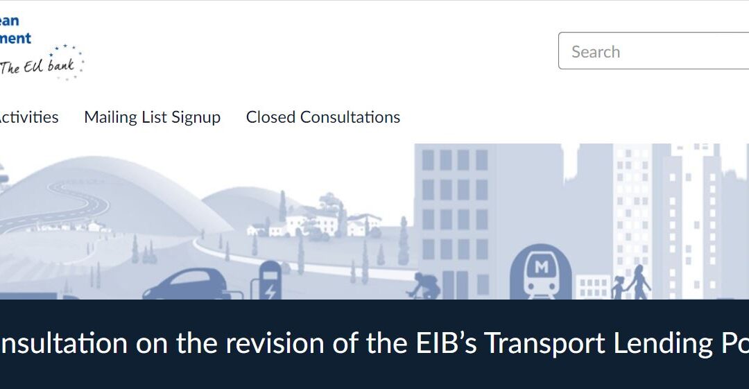 Help EIB support the transition to safe, accessible, green and efficient transport