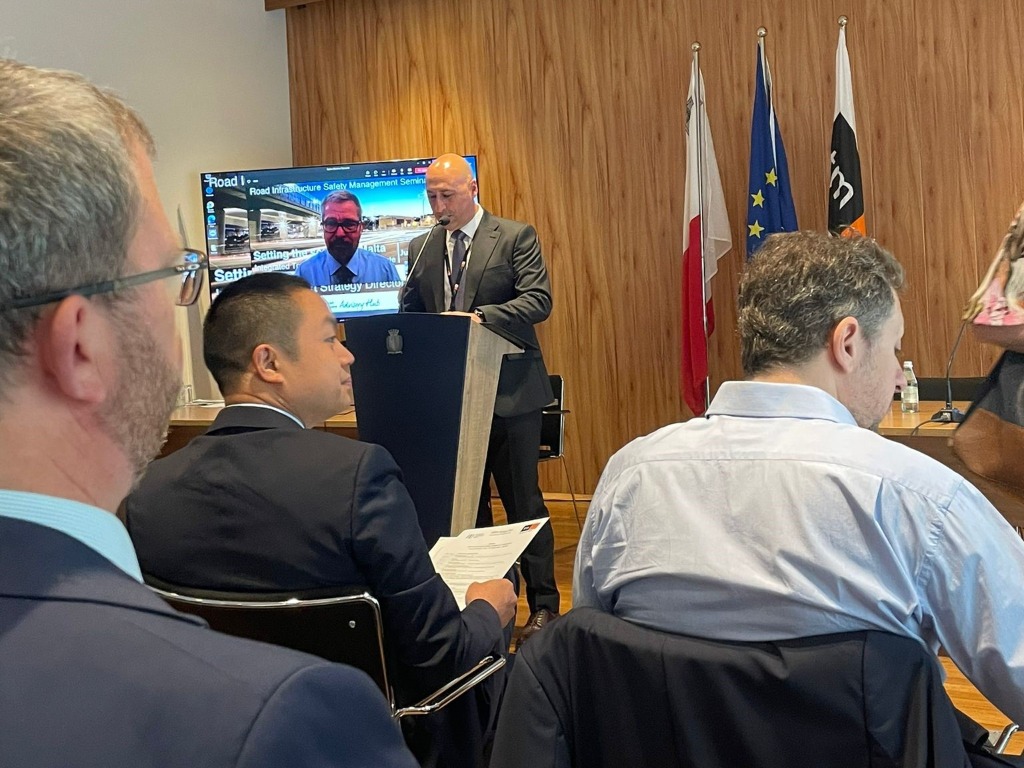 CEO of transport Malta at the end of project meeting that irap was part of in partnership with EIB L1024