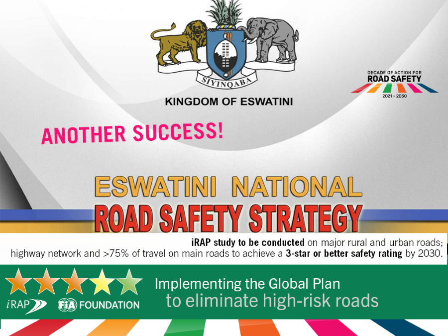 Eswatini’s National Road Safety Strategy sets iRAP targets for safety of roads